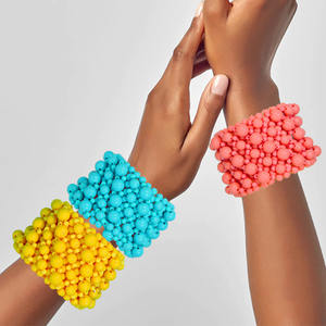 Kaimei, nouveauté, bijoux tendance, perles multicouches de couleur bonbon, <span class=keywords><strong>bracelet</strong></span> acrylique, <span class=keywords><strong>bracelet</strong></span> ethnique en perles, bracelets élastiques - Product Image 1