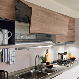 ชุดเฟอร์นิเจอร์ตู้ไม้สำหรับบ้านชุดครัวทรงสูงครึ่งหนึ่งพร้อมโต๊ะรับประทานอาหารอ่างล้างจานอุปกรณ์ครัว - Product Image 2