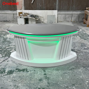 Console de réception moderne pour studio de télévision en Corian haut de gamme avec éclairage LED - Product Image 1