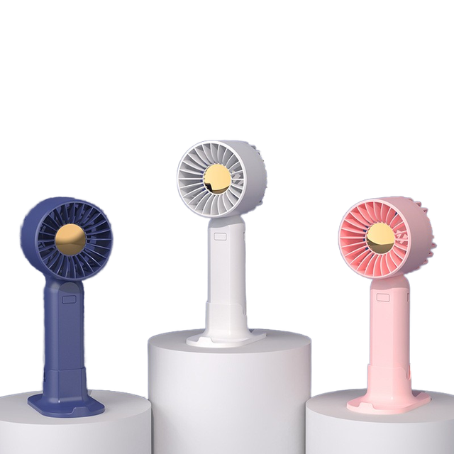 Portable Mini Handheld Turbine Fan High Wind Super Long Life Silent Leafless USB Charging English Operating Plastic Material