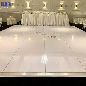 Event Party Black and White Portable Parquet Laminate Wedding Wood Dance Floor without Led Light