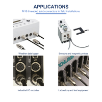 Soket Sasis M16 8 Kutub IP68 Konektor Bundar Tahan Air Terminal Solder 5A 100V Konektor M16 Pemasangan Panel Flens 0304 08-1