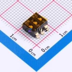 2.54-3P TPPT DIP Switch SMD Switch Flat Toggle, Groove Type Single Pole Single Throw 3 Gull Wing Type - Product Image 1