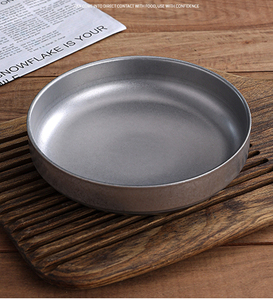 Placas De Grande Capacidade Prato De Manteiga 304 Placa De Prato De Aço Inoxidável Tigelas De Salada Tempero Plana Tigela De Mistura De Frutas Retro Louça - Product Image 6