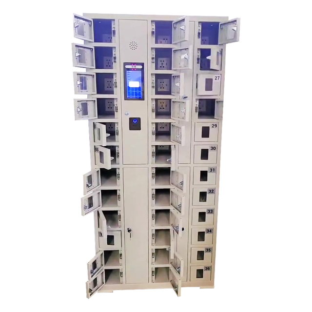 Smart Phone Locker Manufacturer Sells Fingerprint Recognition Lock Face Recognition 36 Compartment Phone Charging Station Locker