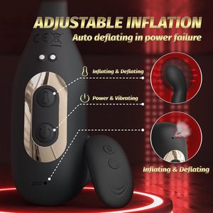 Anillo Vibrador con Control Remoto y Vibrador Anal Inflable de 10 Velocidades para Juguetes Sexuales para Hombres - Product Image 4