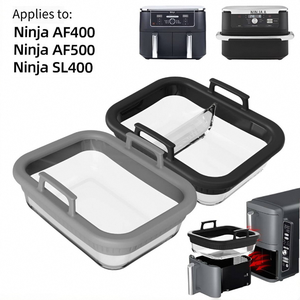 Manchon en silicone Issili pour plat de cuisson en verre de friteuse à air, plat de cuisson en verre pour friteuse à air Ninja AF400 - Product Image 2