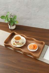 Plateau de service à motif de grain de bois naturel Sanhui avec planche à thé rectangulaire artisanale pour table basse à manger <span class=keywords><strong>Eoom</strong></span> - Product Image 2