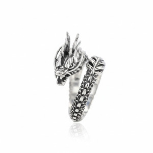 Bague Dragon en argent vintage, style ouvert, bijoux unisexe, cadeau - Product Image 2