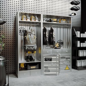 Meuble commercial moderne de style industriel Vitrine d'atelier en fer ancien pour panneau Lego Casier à vin Cargo Supermarché - Product Image 1