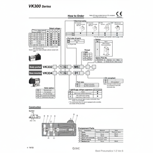 Soupape de commande VK332V-5GS-01-F électrovanne pneumatique SMC - Product Image 1