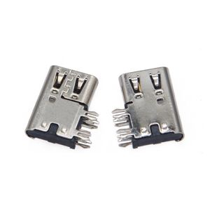 Conector USB Tipo-C 3.1 de Carga Rápida, Conector Hembra de 6 Pines en Ángulo Recto para Montaje Lateral con 4 Pines de Fijación Segura a PCB - Product Image 2