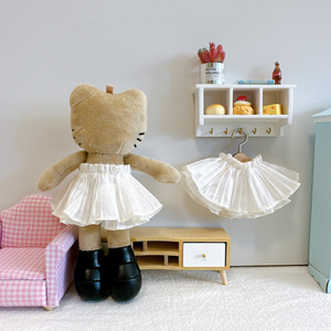 Minifalda Blanca con Volantes Hecha a Mano de Alta Calidad para <span class=keywords><strong>Muñeca</strong></span> de Peluche de 20 cm, Accesorio de <span class=keywords><strong>Ropa</strong></span> para Juguete de Dibujos Animados, Escala 1:3 para Decoración DIY - Product Image 1
