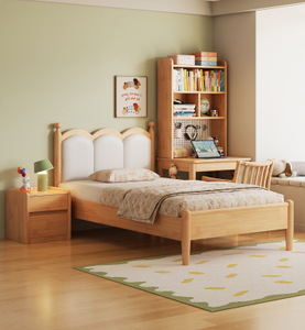 Base de Cama Minimalista de Madera con Cabecera Tapizada en Cuero Sintético, Diseño de Cama Suave - Product Image 5