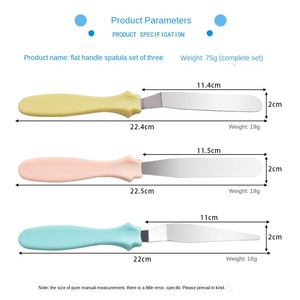 Juego de espátulas de acero inoxidable de tres piezas con mango plano Wanlai, con embalaje, para hornear y desmoldar pasteles, origen Yangjiang - Product Image 2