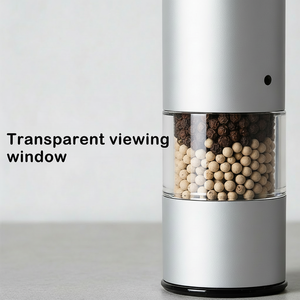 طاحونة توابل كهربائية أوتوماتيكية جديدة قابلة لإعادة الشحن عبر USB، مصنوعة من الفولاذ المقاوم للصدأ، متينة، مع إضاءة LED للمطبخ - Product Image 2