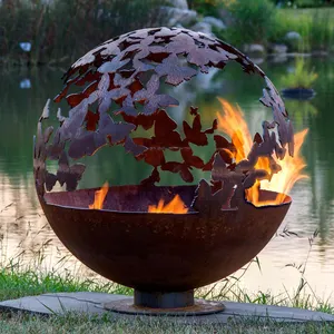 Pits Industrial Fire Pit Art Sphere Butterfly 60/80/90/100cm