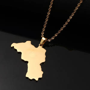 Collar de Oro Antideslustre de Moda, 14k 18K, Acero Inoxidable 316L, Colgante con Mapa de Kurdistán, para Mujeres, Hombres y Niñas - Product Image 3