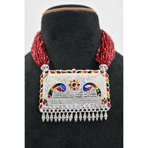 Ethnic Plaster Tevati Necklace Women's 925 <b>Silver</b> Chain Crystal Rhinestone Everyday Wear Jewelry - Product Image 3
