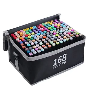 Marcadores de esboço permanente à base de álcool para canetas artísticas, conjunto de marcadores de álcool de cores com pontas duplas, liquidificador