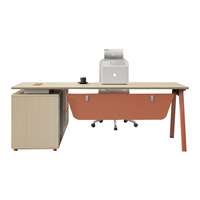 Mobilier de bureau : Bureau de direction de classe moyenne, bureau de superviseur, poste de travail, bureau et chaise de direction élégants et simples