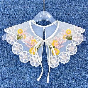 Cape en dentelle Style rétro Broderie Creuse Petit gilet Veste courte <span class=keywords><strong>Faux</strong></span> <span class=keywords><strong>col</strong></span> Accessoires <span class=keywords><strong>Crochet</strong></span> pour tricot Fashion Pearl - Product Image 1