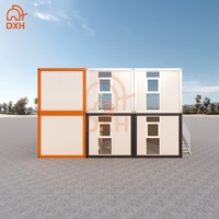Maison préfabriquée moderne à deux étages DXH Custom, en conteneurs, avec panneaux sandwich en acier, pour chambre, villa, appartement, hôtel, dortoir, usage domestique