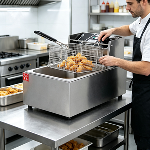 <span class=keywords><strong>Friteuse</strong></span> Électrique Portable 6L à 1 Cuve et 1 Panier, 110V/220V, <span class=keywords><strong>Facile</strong></span> à <span class=keywords><strong>Nettoyer</strong></span>, Certifiée CE, Vente en Gros - Product Image 1