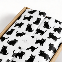 Papier de soie blanc personnalisé avec impression de logo noir, papier de remplissage pour boîte, emballage cadeau, papier de soie pour robe