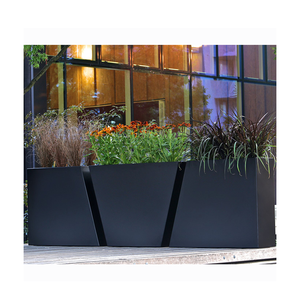 <span class=keywords><strong>Pot</strong></span> de fleurs rouillés d'extérieur personnalisés, grands Pots carrés <span class=keywords><strong>en</strong></span> acier, décoratifs pour l'extérieur - Product Image 4
