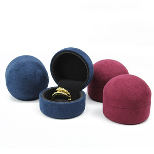 Round <b>ring</b> <b>box</b>, velvet <b>ring</b> gift <b>box</b>, engagement <b>ring</b> <b>box</b>, wedding <b>ring</b> <b>box</b>, suede jewelry <b>ring</b> case, tiny <b>ring</b> storage <b>box</b> - Product Image 1