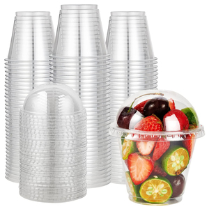 PET Disposable Plastic Cups Household Portion Cups with Insert for Dessert Yogurt <strong>Pudding</strong> <strong>Parfait</strong> for Beer Slush Drinks - Product Image 1