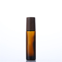 Flacon roll-on ambré de 10 ml à fond épais, rechargeable, pour huiles essentielles, flacon en verre transparent pour huile à lèvres, pour emballage cosmétique