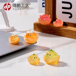 Mini Eggshell Chick Resin Figurine <b>Desk</b> Decor Multi Piece Set Easter Gift - Product Image 2