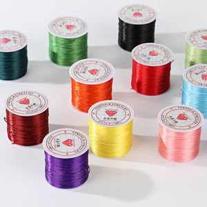 Multicolor 0.8MM Flat <strong>Elastic</strong> Stretch Cord Crystal <strong>String</strong> Jewelry Making Component Necklace Strands 50meters/roller - Product Image 4