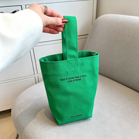 Sac en toile personnalisé, minimaliste, à coutures renforcées, couleur unie, mini, à main, pour bouteille d'eau ou de thé au lait, idéal comme sac cadeau souvenir de fête ou sac pour maman