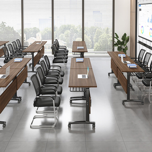 Hiện đại gấp di động hình chữ nhật bàn văn phòng có thể gập lại trường lớp học sinh viên hội nghị nhân viên xoay bàn phòng đào tạo - Product Image 5