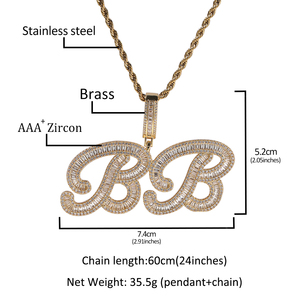 Tranish-Collar personalizado con nombre y <span class=keywords><strong>letra</strong></span> inicial de circonia cúbica, colgante de cuarzo, adornos, tendencias de joyería, <span class=keywords><strong>2022</strong></span> - Product Image 6