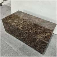 Table basse rectangulaire moderne en marbre brun Emperador foncé pour projet de design de villa, chambre, hall d'hôtel