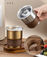 Mug en acier inoxydable écologique, design moderne multicolore, avec couvercle et poignée, pour le café et l'eau
