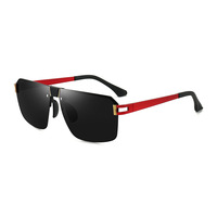 Lunettes de soleil polarisées pour hommes, monture en métal tendance, lunettes carrées pour le cyclisme, la conduite, les voyages et les sports