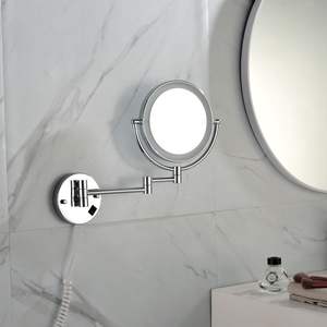 DB 8-Inch <b>LED</b> Wall Mount Round Makeup <b>Mirror</b> 3X Magnification Chrome Finish Bathroom <b>Vanity</b> <b>Mirror</b> - Product Image 6