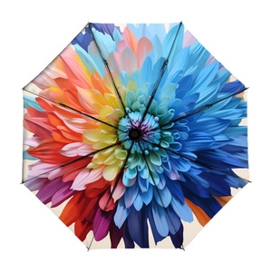 Custom Mini 3-Fold <b>Windproof</b> Fully-Automatic <b>Umbrella</b> for Women Promotional Custom Logo Digital Printing Modern Design 190T - Product Image 1