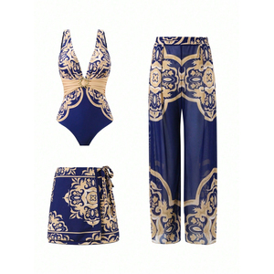 Nouveau <span class=keywords><strong>Maillot</strong></span> <span class=keywords><strong>de</strong></span> <span class=keywords><strong>Bain</strong></span> Sexy Tendance à Décolleté Plongeant, Ensemble Bikini Une Pièce et Culotte, <span class=keywords><strong>Maillot</strong></span> <span class=keywords><strong>de</strong></span> <span class=keywords><strong>Bain</strong></span> Imprimé Rétro en Gros - Product Image 6
