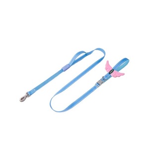 สายจูงสุนัขสีน้ำเงินพร้อมปีกนางฟ้า สำหรับสุนัขขนาดเล็ก กลาง ใหญ่ สายรัดอกแบบสะพายข้างและสายจูง - Product Image 5