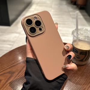 Custodia per telefono in silicone liquido opaco alla moda per iPhone 16 15 14 13 12 11 Pro Max Plus con pellicola protettiva in vetro antiurto - Product Image 2