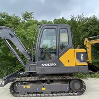 Mini-excavatrice hydraulique Volvo EC55D d'occasion, modèle original Volvo, à action fluide, idéale pour le terrassement de fondations de maisons dans des espaces étroits – Meilleure vente