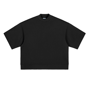 Venta al por mayor de alta calidad 100% algodón pesado 305G transpirable camiseta en blanco personalizado de los hombres de ajuste regular de cuello redondo de tela de punto - Product Image 4