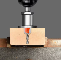 Jeu de forets à fraiser réglables à pointe carbure 5PC coupe-trou à 90 ° avec butée de profondeur outils de menuiserie à faible friction