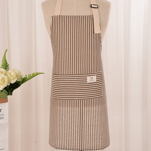 Tabliers réglables à dos nu recyclables et durables 100% coton lin jardin cuisson tabliers de cuisine personnalisés pour adulte - Product Image 3